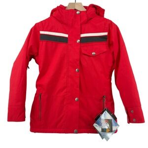 b360 Waterproof Breathable Insulated Snowboard Ski Jacket Red Women M Hood Warm